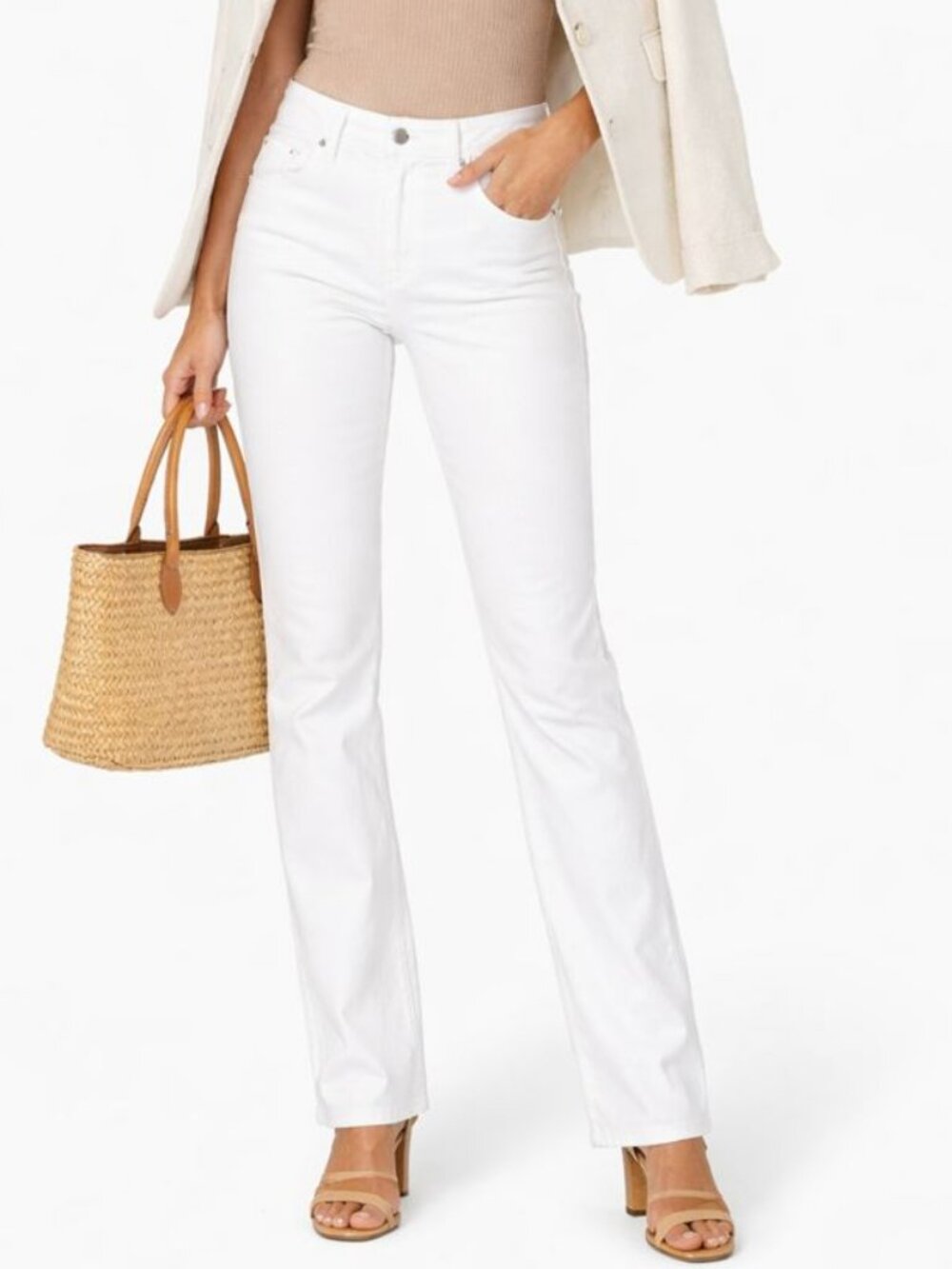 Vineyard Vines Mid Rise Straight Leg Jeans Classic Coastal Preppy White Denim 2